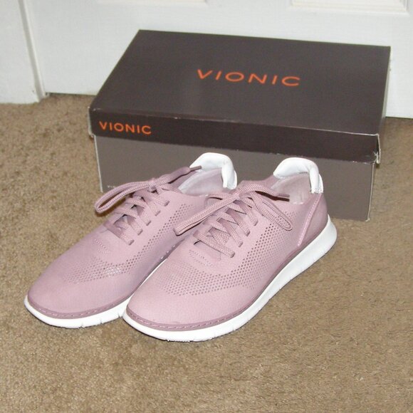 VIONIC size 8.5 Mauve leather sneakers - Picture 1 of 16